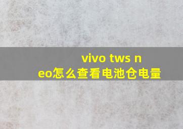 vivo tws neo怎么查看电池仓电量